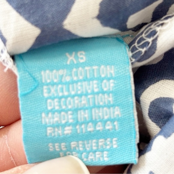 TARA MICHELLE Women’s Blue White Print Preppy Pull On Cover Up Skirt Size XS - Picture 7 of 7